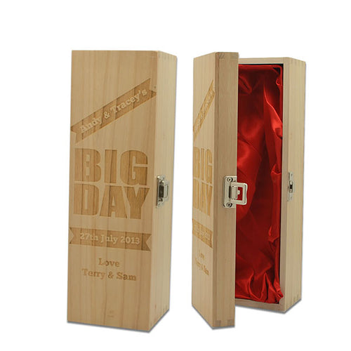 Classic Wood Wine Box with Lock