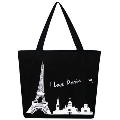Souvenir Canvas Totes with Zipper Closure