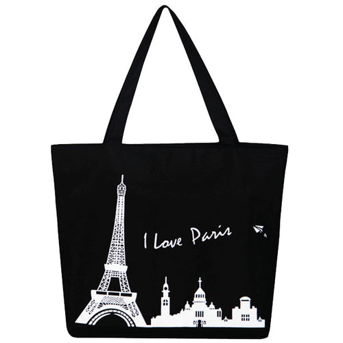 Souvenir Canvas Totes with Zipper Closure