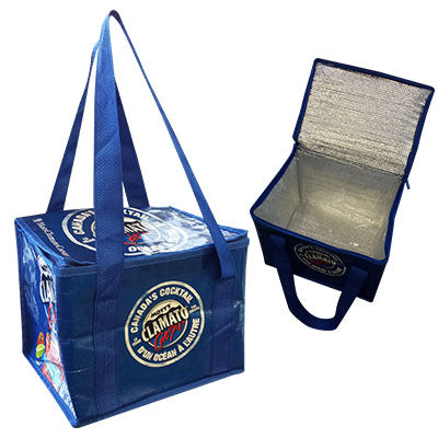 Laminated Woven Cooler Bag with Zipper Closure and Clear PET Waterproof Inner Bag