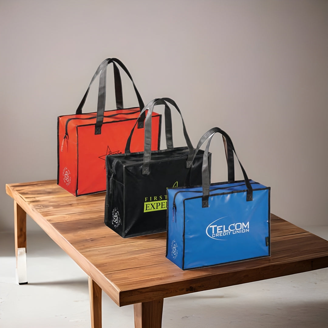 Laminated Non-woven Carry Bag with Zipper Closure